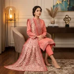 pink 3-piece printed lawn suit