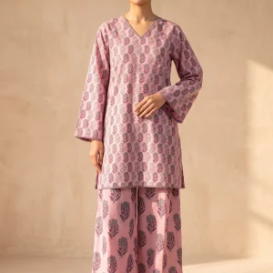 alkaram light pink printed cambric 2-piece suit