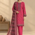 mahira essential vol-01 magenta pink 3-piece printed lawn suit