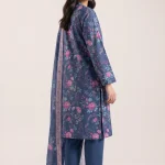 navy blue floral 3-piece printed lawn suit