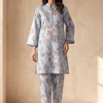 saya light blue printed 2-piece suit