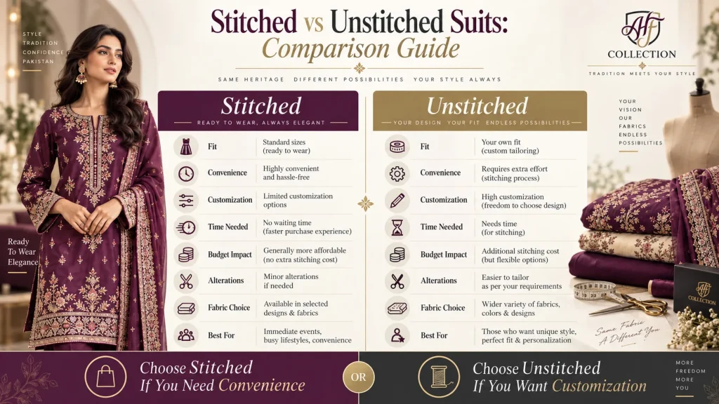 Stitched vs unstitched suits comparison guide